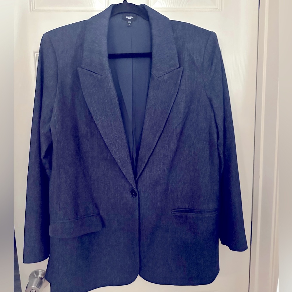 Express Editor One Button Twill blazer XL